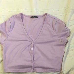 SHEIN buttoned up crop top